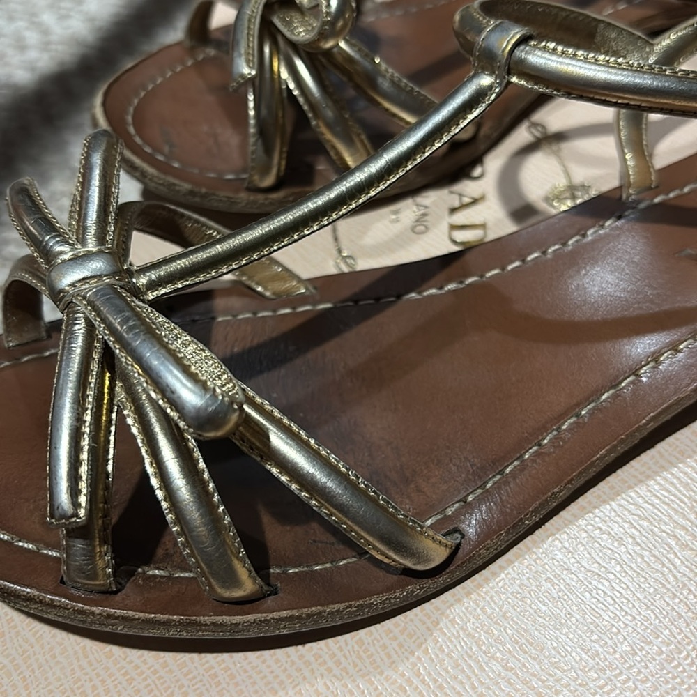 Gold Prada Bow Sandals 38.5 (8.5 US) - Picture 13 of 14